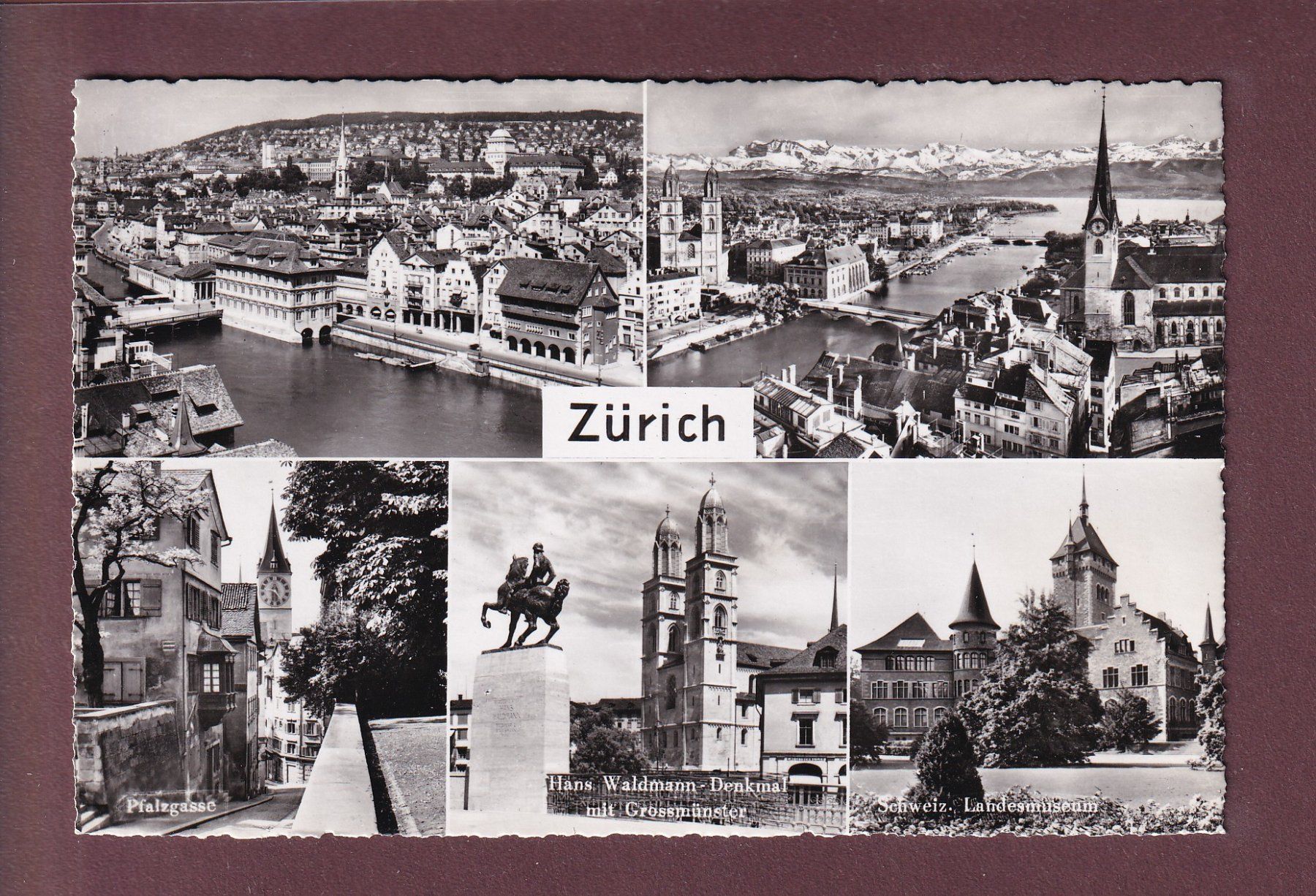 Ansichtskarten: ZÜRICH - 5 Bilder – Gebraucht aus Pully von nicecards
