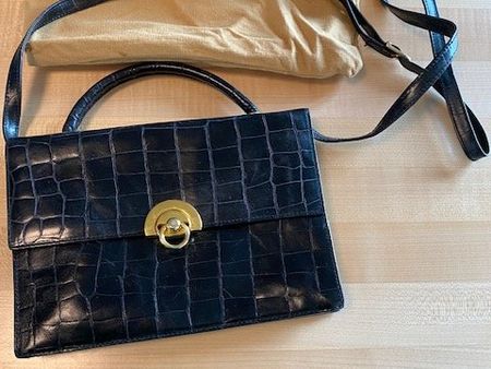 Damenhandtasche Leder schwarz mit Schulterriemen