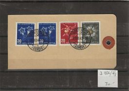 Etiquette de colis avec J106, J107, J108