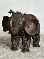 Indische Elefantenskulptur im Stil von Bastar, Chhattisgarh