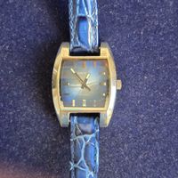 Diesel Damenuhr DZ-1033, Blaues Lederarmband, Vintage Look