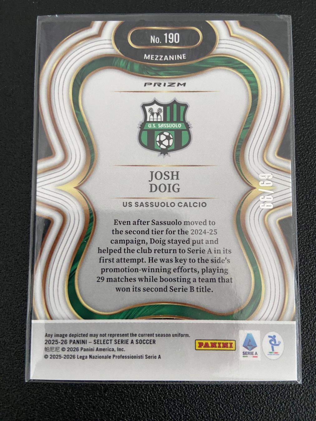 Panini Carte collezionabili: Josh Doig 69/99 Panini Select Serie A 25/26 – Usato da Dagmersellen venduto da dav_b656 1