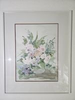 Aquarell Blumenstrauss -  gerahmt  - guter Zustand