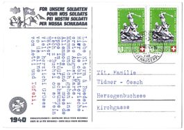 Bundesfeierkarte 1940 Kat-Nr. 71, gestempelt 1.VIII.40