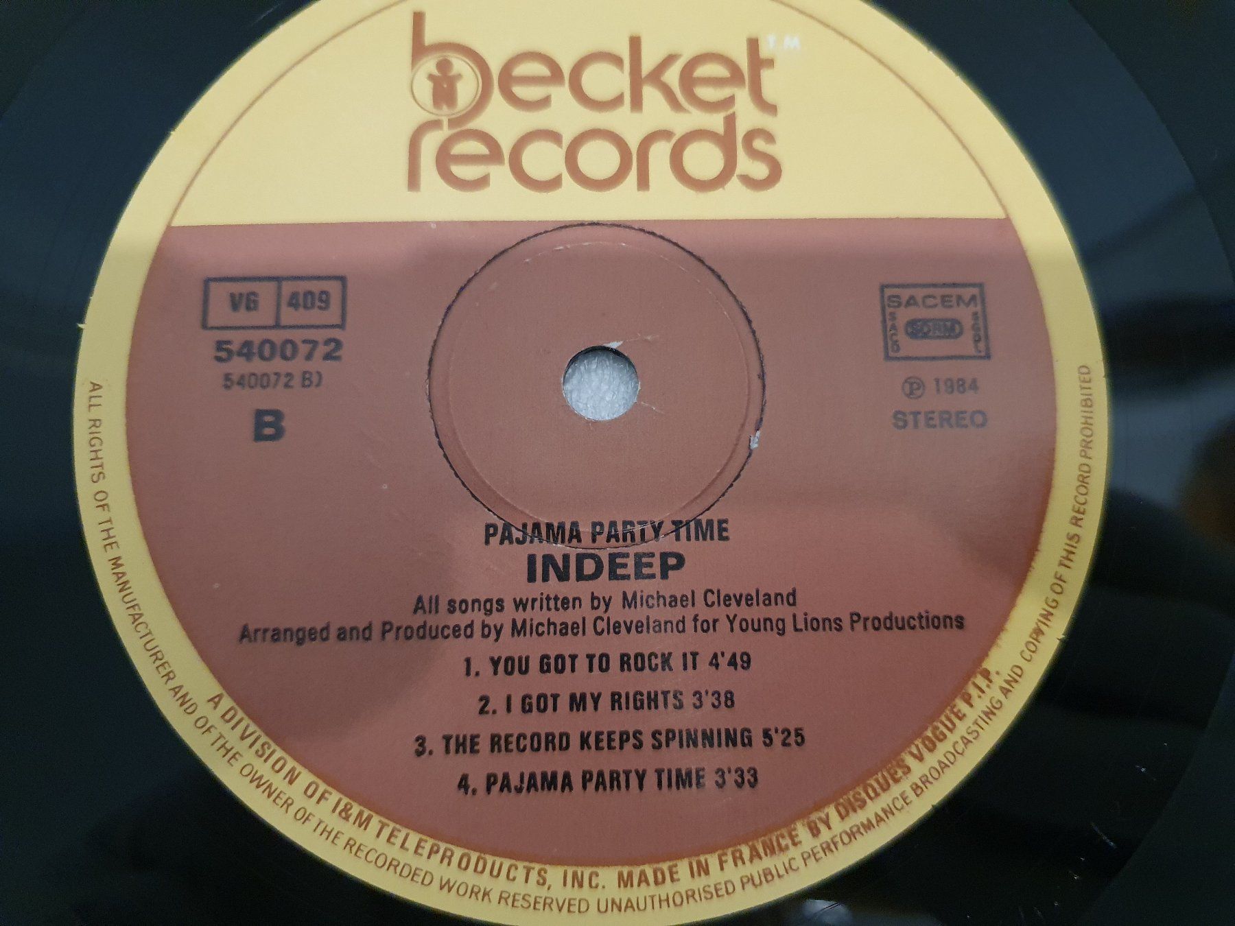 Dischi in vinile: Indeep – Pajama Party Time – Usato da Uster venduto da Vinyl-Leidenschaft 5