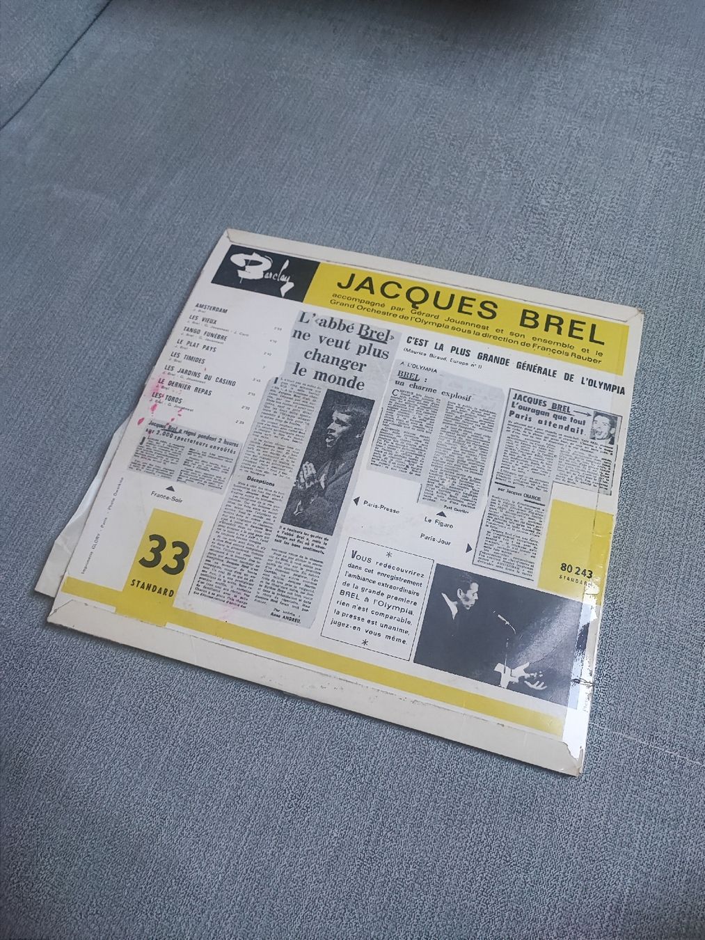 Dischi in vinile: Disque Vinyle Jaques Brel olympia 64 – Usato da Vullierens venduto da Saway 1