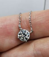 Collier argent avec diamant de moissanite de 1 ct certifié
