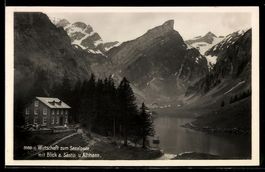 AK Seealpsee, Wirtschaft zum Seealpsee mit Blick auf Säntis 