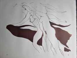 Robert Burkhard – Lithographie „Akt“ – signiert bzw. monogra