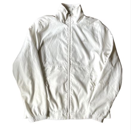 Adidas sports jacket white zip front 