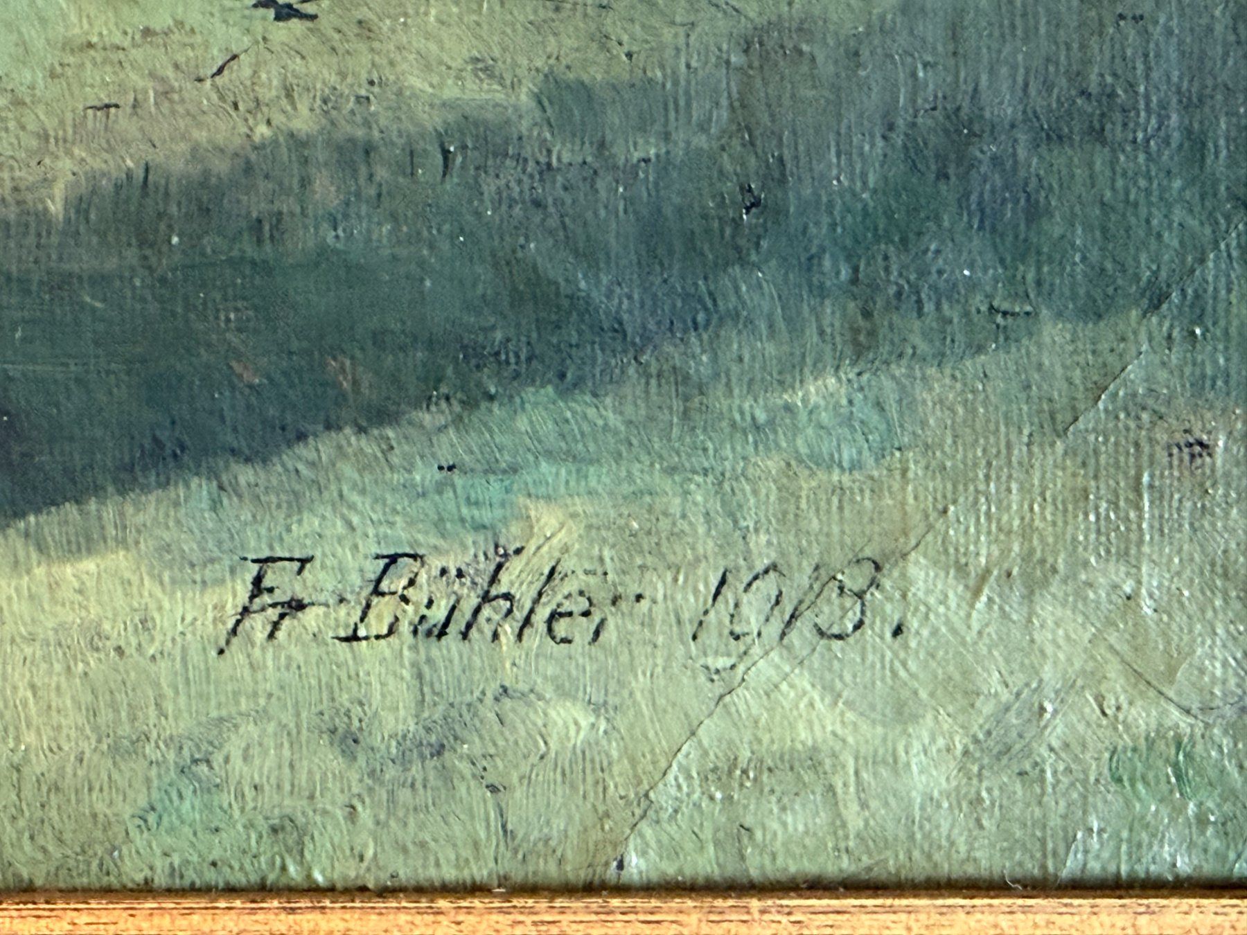Dipinti: 1913 Ölgemälde Blumenstillleben signiert "Fr. Bühler" – Usato da Basel venduto da Kaffee_und_Kunst 4