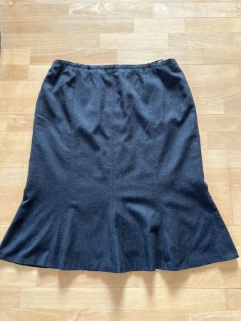 BASLER Damen Rock, 100% Schurwolle, Gr. 46, dunkelgrau