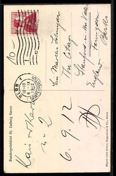 Cartoline postali: AK Schweizer Bundespräsident Dr. Ludwig Forrer – Usato da Berlin venduto da bartko-reher 1