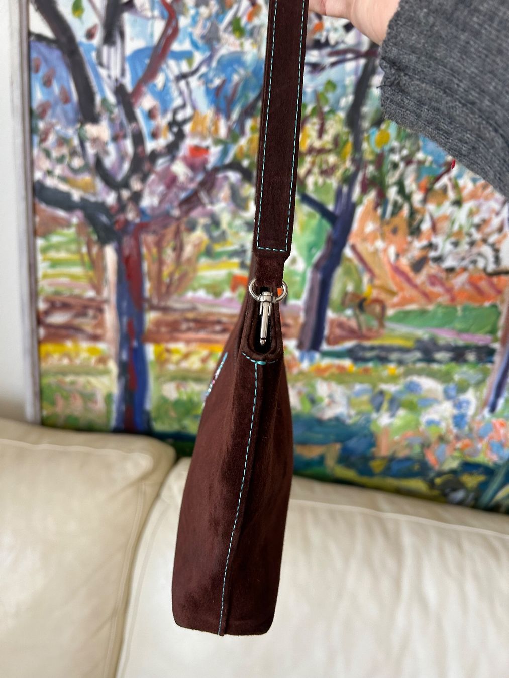 Swarovski Borse da donna: Vintage swarovski brown suede bag – Usato da Rüschlikon venduto da Tey_sl 4