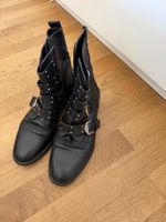 Boots black leather studded buckles size 39 used