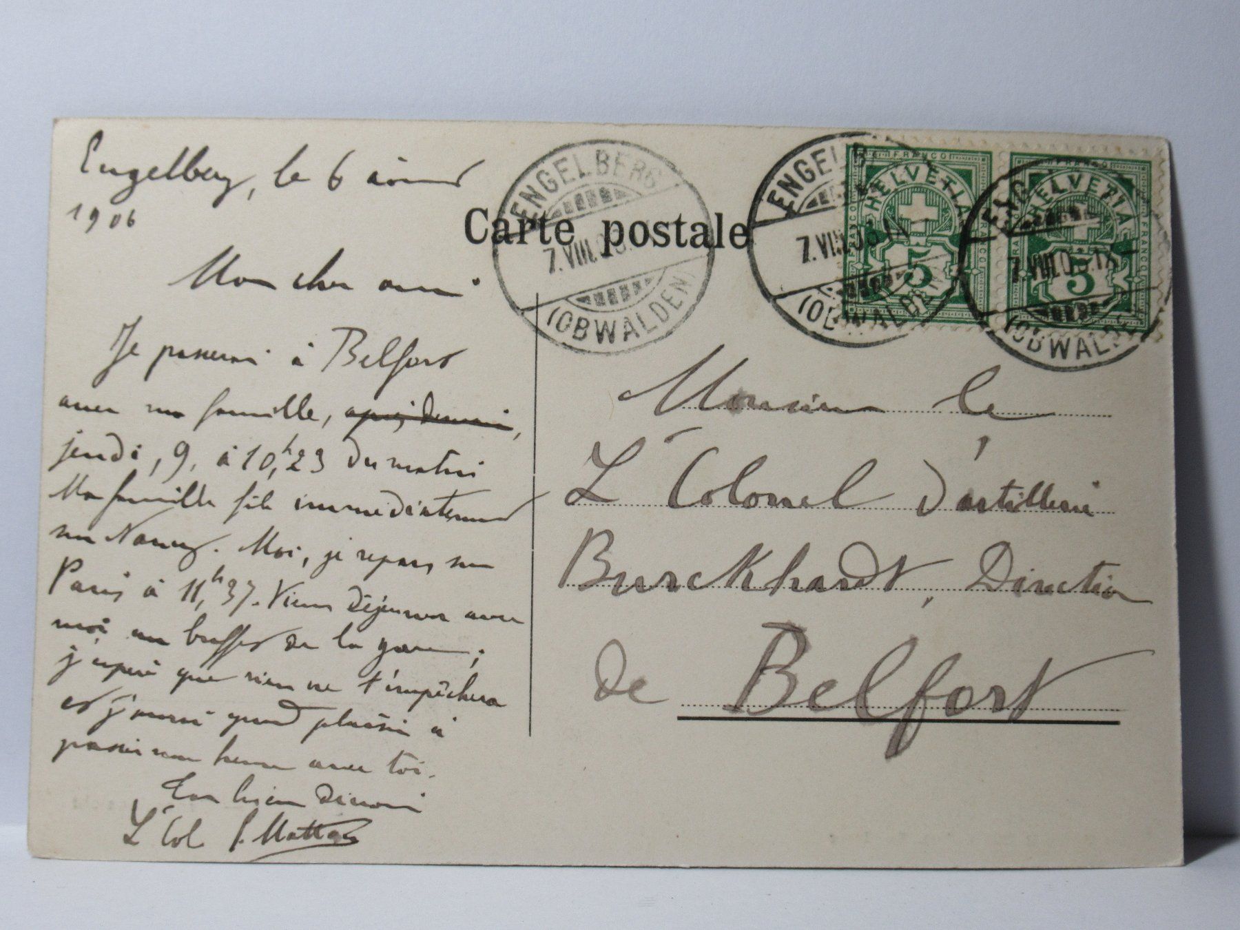 Cartoline postali: Engelberg , Hotel  1906 – Usato da Grenchen venduto da Bluemchen1900 2