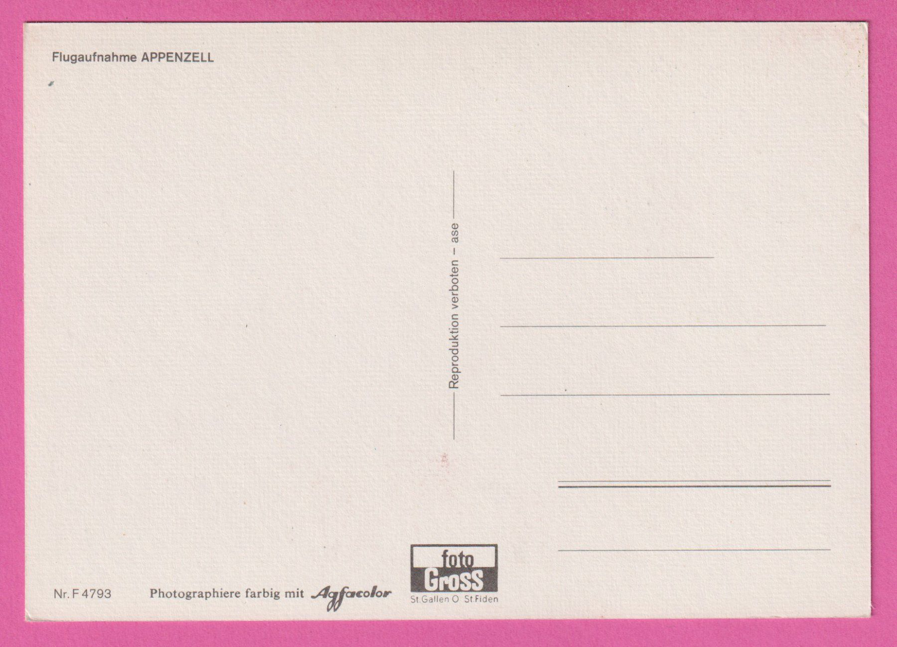 Cartoline postali: Appenzell Flugaufnahme – Usato da Einsiedeln venduto da dillie 1