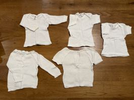 5er Set Baby Langarm- & Kurzarmleibchen, Gr. 62, weiss
