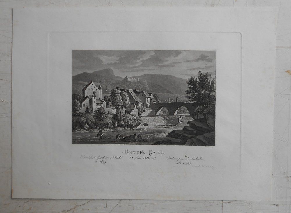 Incisioni: Dorneck. Aquatinta von ca 1850. – Usato da Basel venduto da Domba