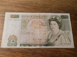 UK 50 fifty POUNDS QUEEN Elizabeth Sir Christopher WREN