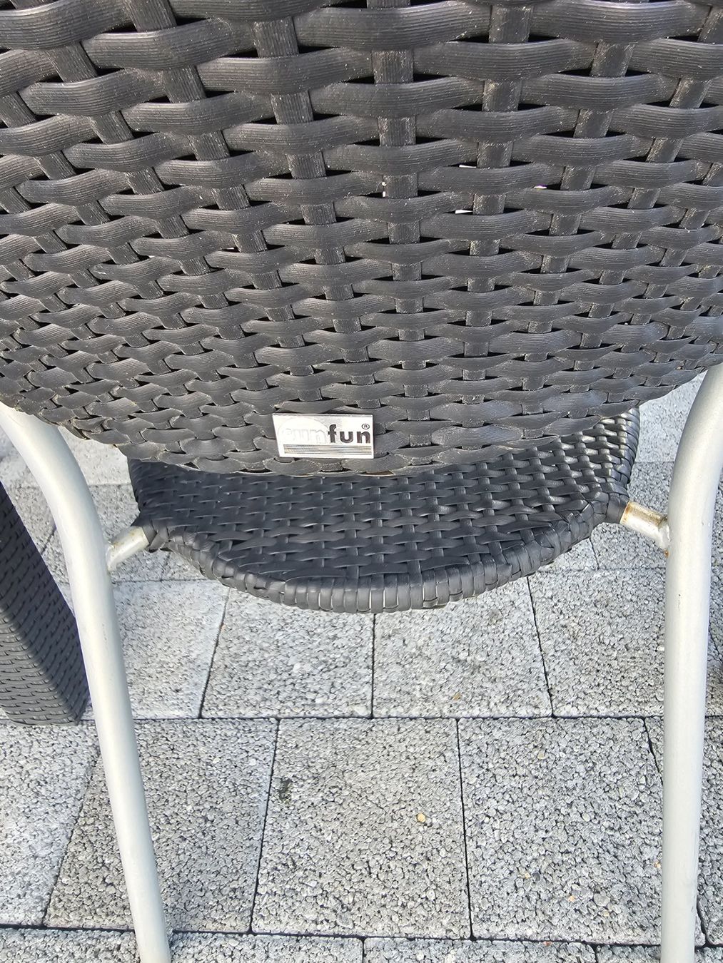 Tischset: Glas Gartentisch &6Rattan Stuhl – Gebraucht aus Dürnten von Anbra1 1