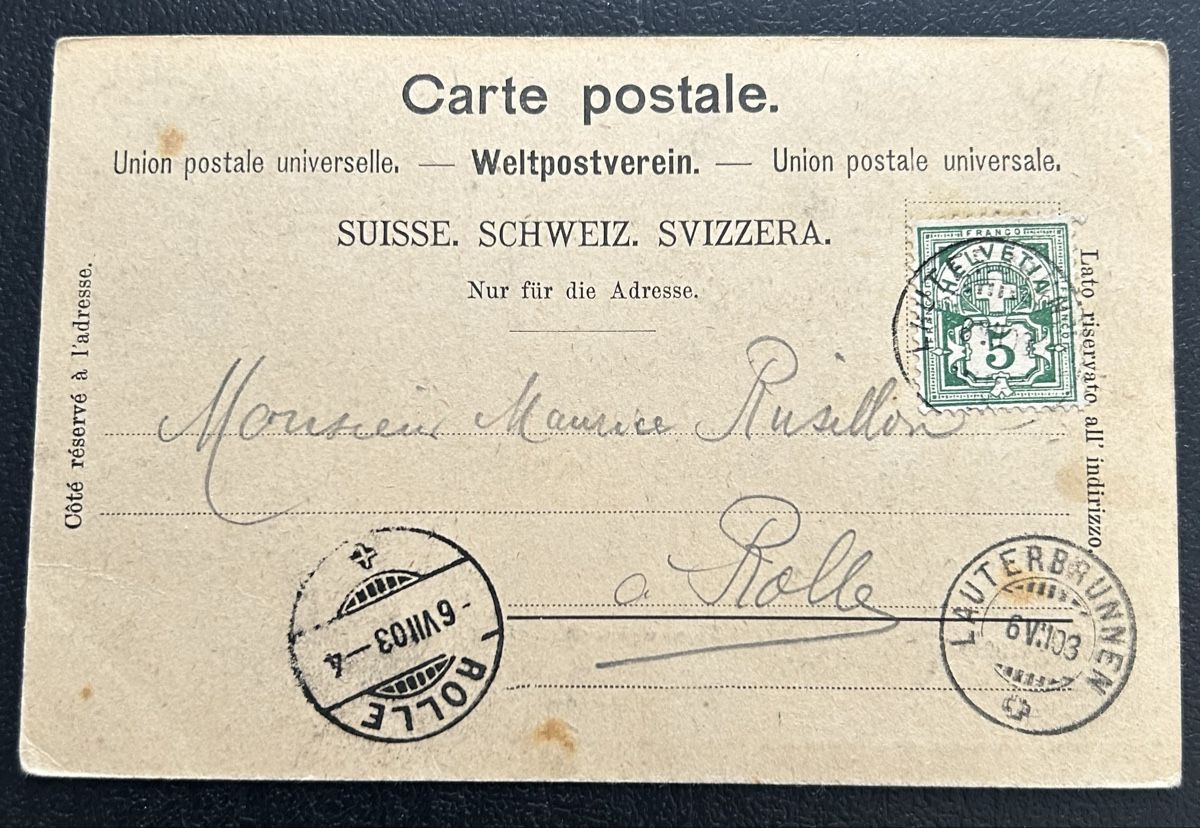 Ansichtskarten: Wengernalp mit Bahn 1903 – Gebraucht aus Horw von Tellbub 1
