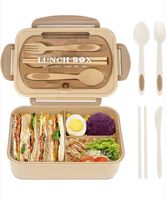 2er Set Lunchbox Bento Box wiederverwendbar mit Besteck neu