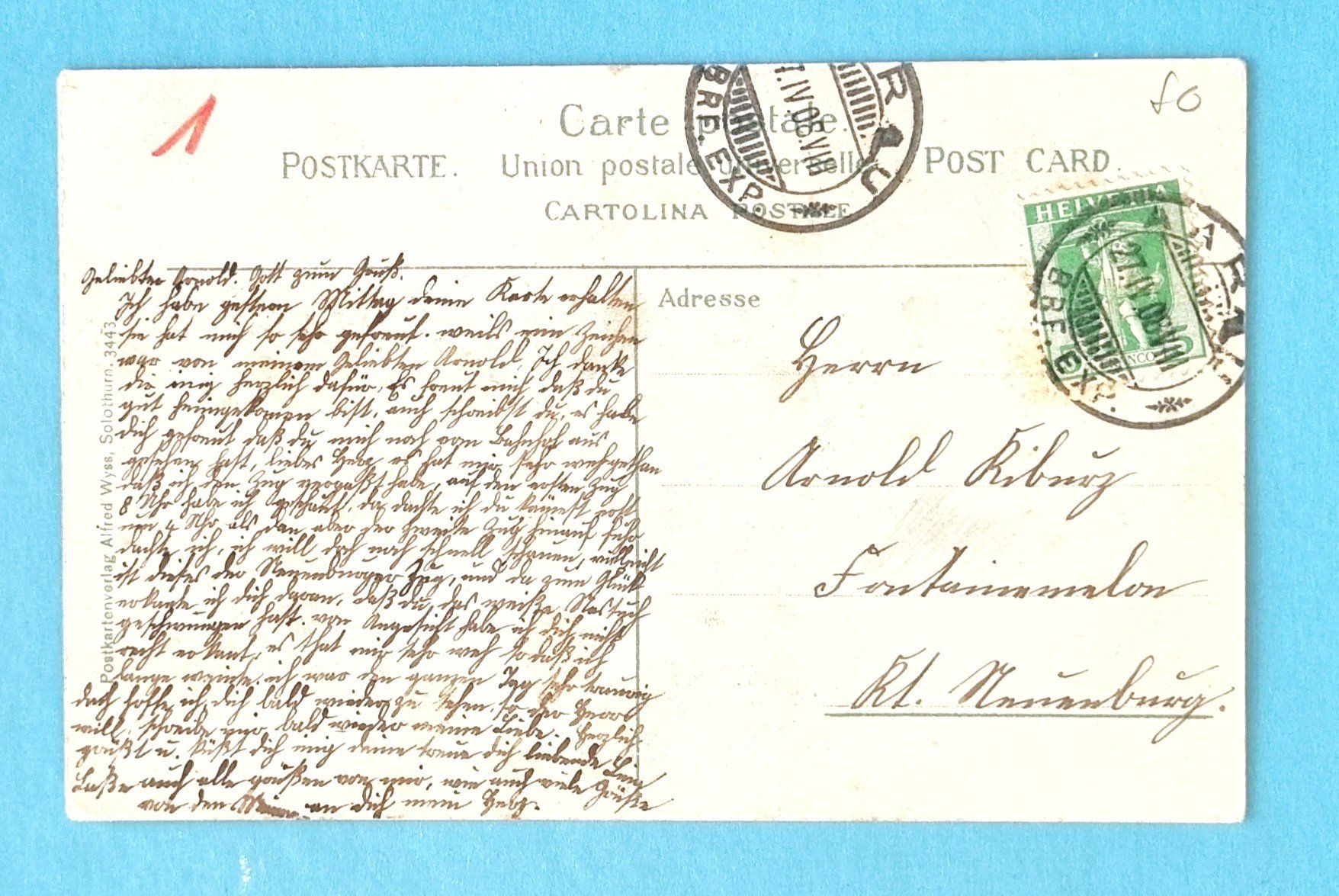 Cartoline postali: Obererlinsbach - Consum - Gasthaus Rössli - 1905 – Usato da Rothrist venduto da RROENK 1