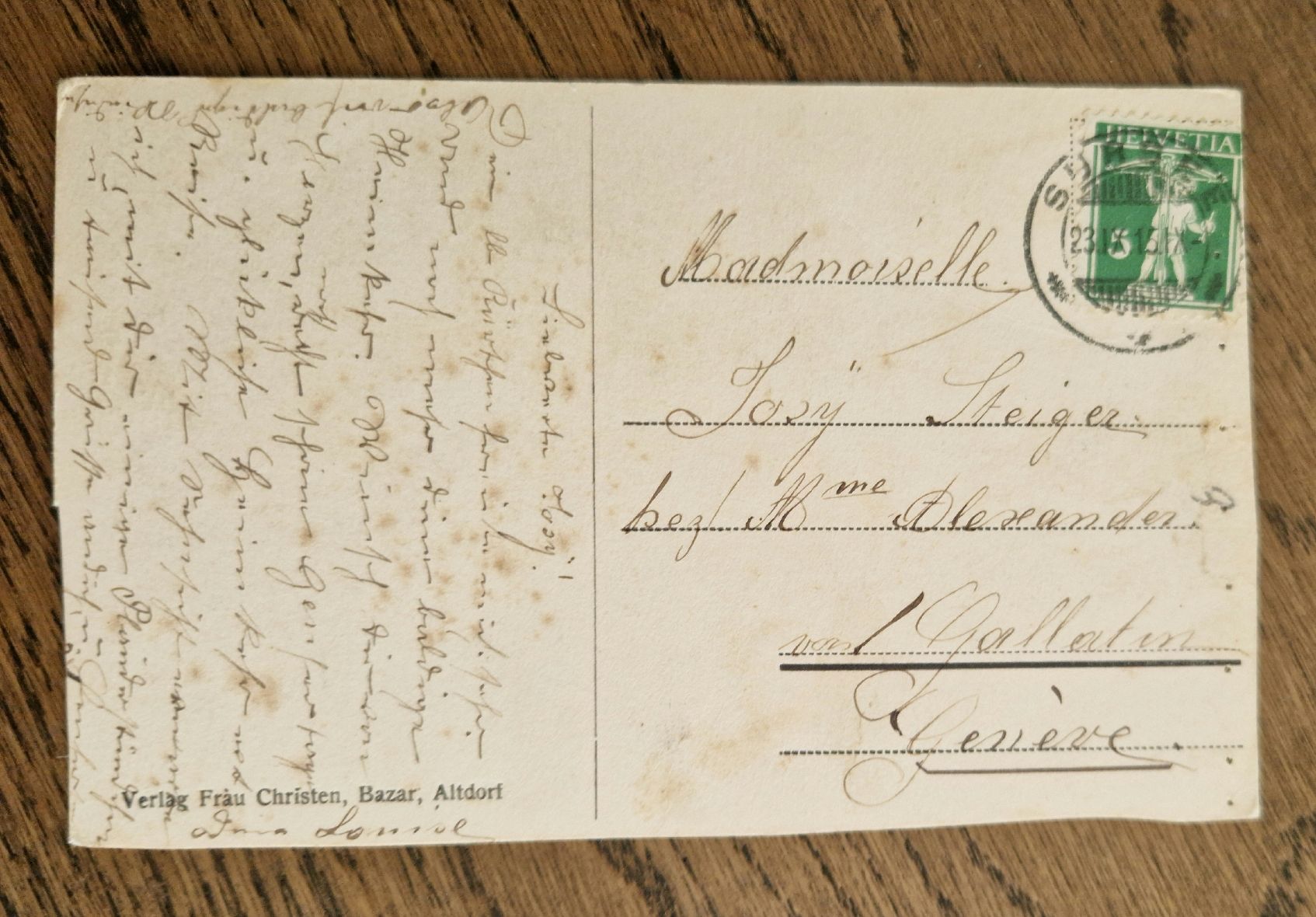 Cartoline postali: Telldenkmal Altdorf 1915 – Usato da Ebikon venduto da Donar50 1