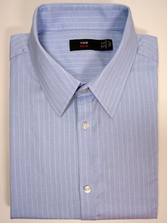 H&M Businesshemd Gr. 42 (XL) – Hellblau gestreift, Slim Fit