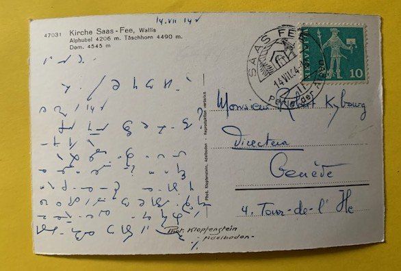 Cartoline postali: Kirche Saas-Fee Cachet K 14.07.1964 – Usato da St-Prex venduto da Epicard 1
