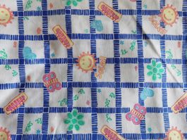 Baumwoll-Jersey mit süssen Motiven für Kinder 140x125cm!