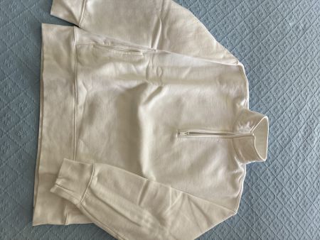 Aritzia Sweatfleece Half Zip weiss Grösse XS gebraucht