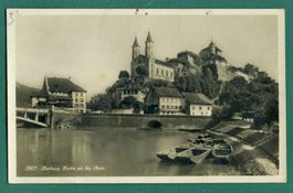 Aarburg, Partie an der Aare, 1931, gelaufen