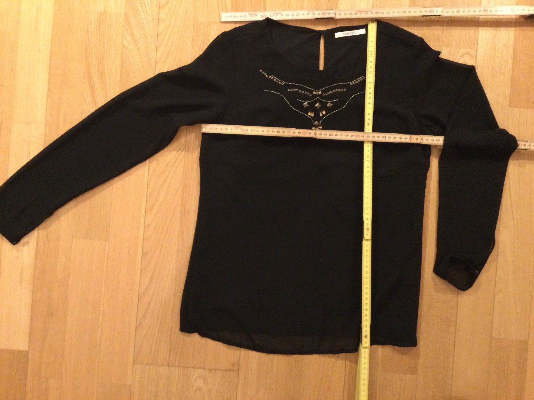 Tuniche: Schwarze geschmückte Tunika - Bluse - Bluse - tunique noire – Nuovo (secondo la descrizione) da Zürich venduto da Janakpur 2