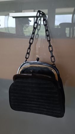 Vintage Handtasche / Abendtasche, schwarz 