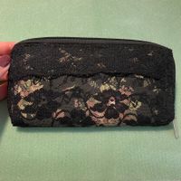 Portemonnaie, floral, Spitze, schwarz