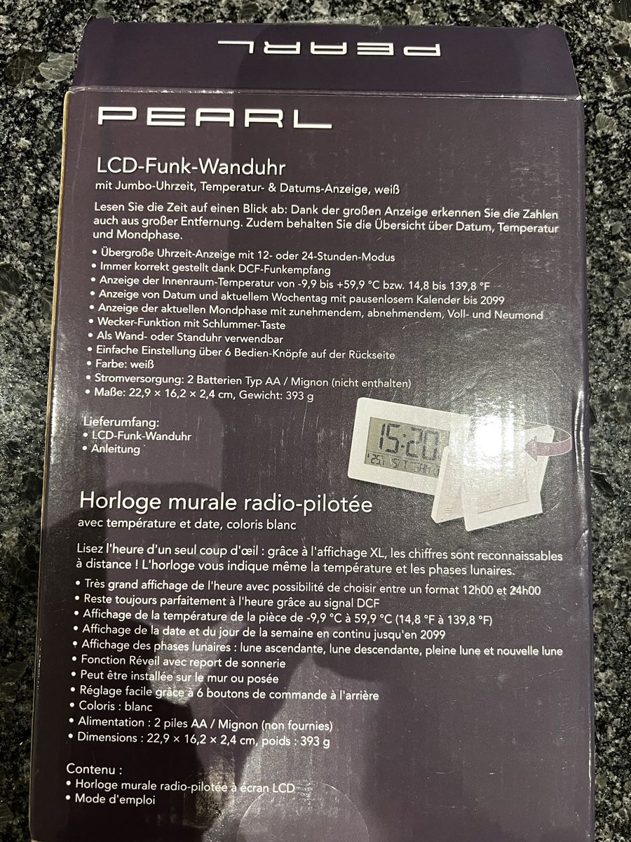 Uhren: LCD Funkwanduhr NEU – Neu und originalverpackt aus Bülach von Cucculi 1