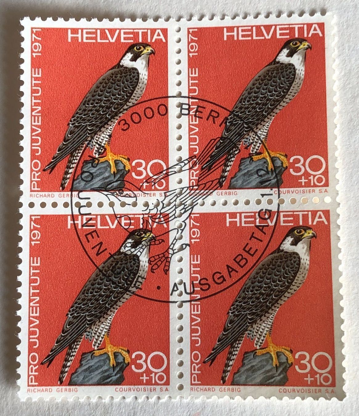 Tutti i francobolli: 4er Block Nr.J 238 mit Vollstempel Bern – Usato da Aarau venduto da Billa007