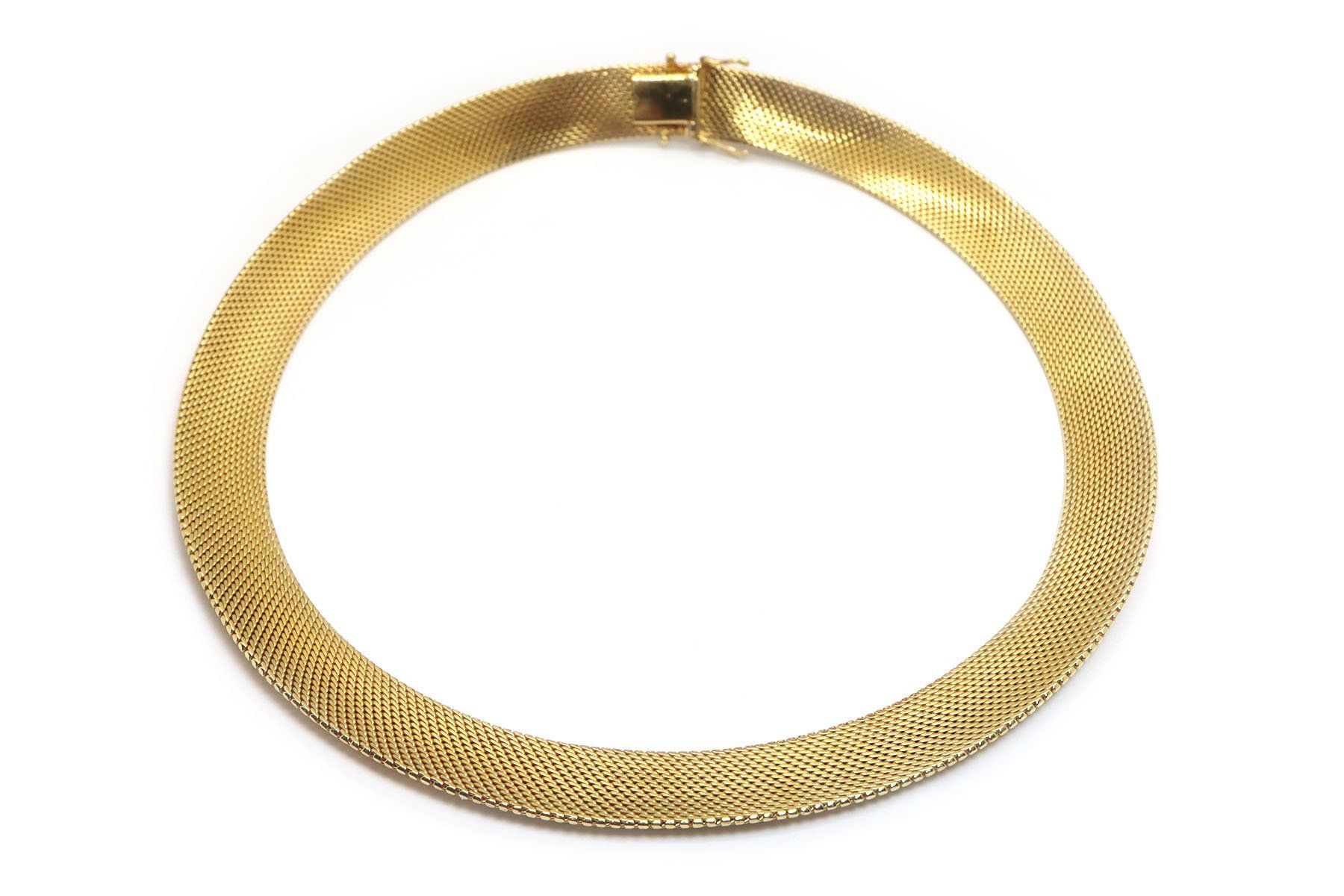 Catenine: 750er Gelbgold Collier mit Kontrastdesign – Usato da Dürnten venduto da schmucklicher 1