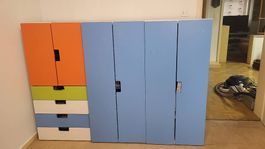 IKEA STUVA Kinderschränke (3-teilig, farbig)