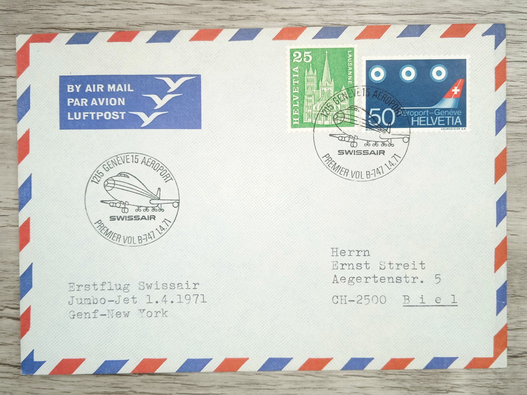 Tutti i francobolli: TR70 Enveloppe + Timbre Suisse 1971 – Usato da Cousset venduto da Patrick_Collections