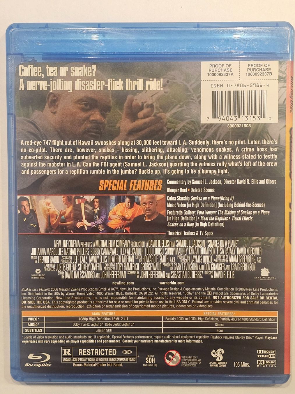 Tutti i DVDs: Blu-ray  Snakes on a Plane Samuel L. Jackson – Usato da Würenlos venduto da Keks 1