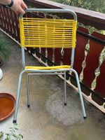 Gelber Spaghettistuhl Retro Gartenstuhl Schaffner Altorfer?
