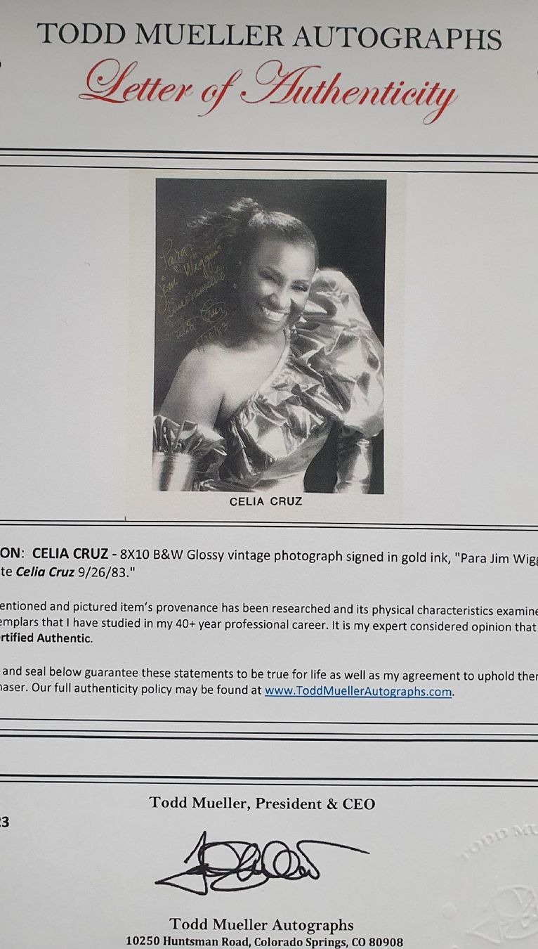 Autogramme: Original Signatur von Celia Cruz – Neu (gemäss Beschreibung) aus Feldbach von gardenmagic 4