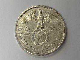2 Mark 1939 A Hindenburg deutsches Reich Silber