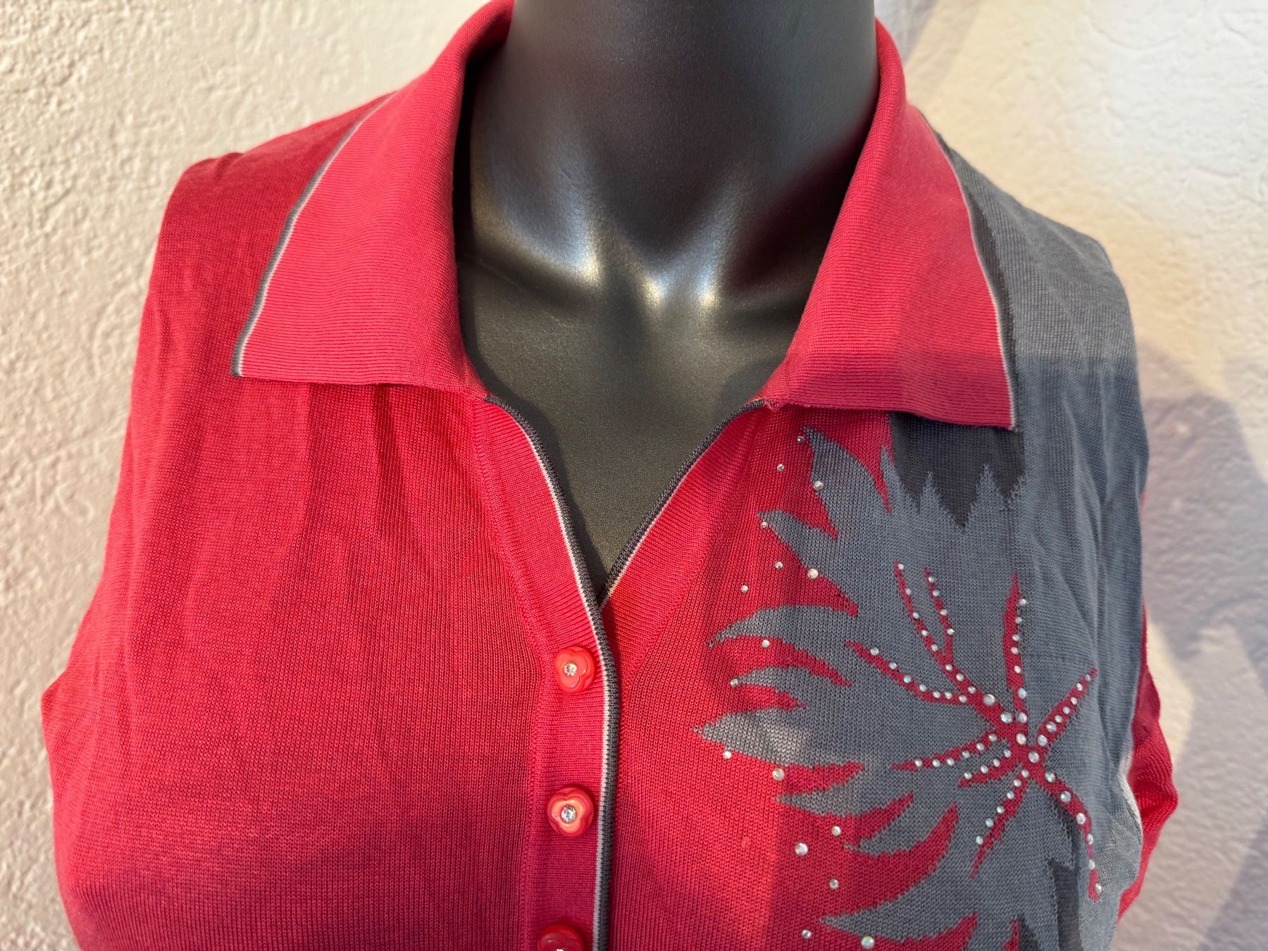 Magliette Polo: Damen-Polohemd mit Herbstlaub-Muster Gr M – Usato da Frenkendorf venduto da Style365 3