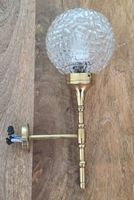 Wandlampe Messing mit Glaslampe, Retro