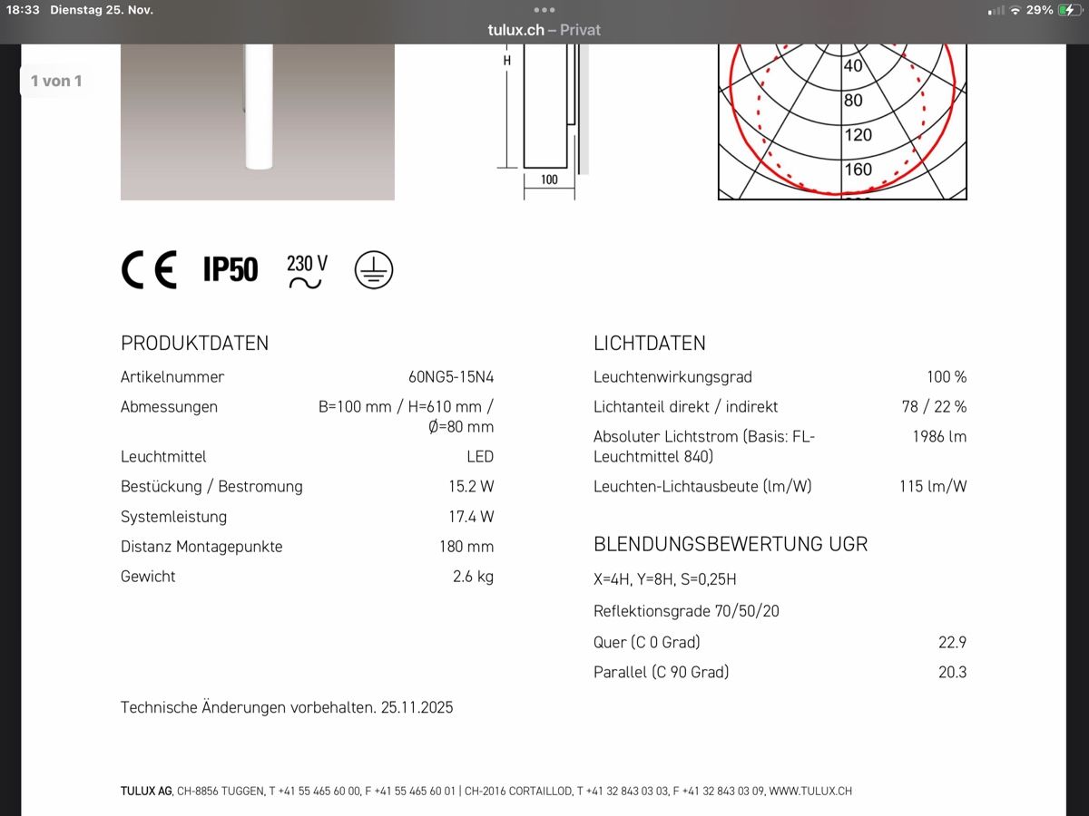 Tulux Lampen: Tulux Wandleuchte "Lean" - LED Lampe Deckenlampe – Neu (gemäss Beschreibung) aus Neuenhof von Tvr2 5