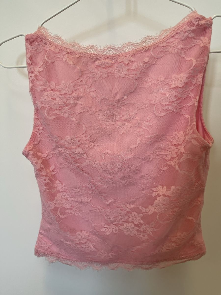 Top: Pinkes Spitzentop – Usato da Guntalingen venduto da mon_hc9m 1